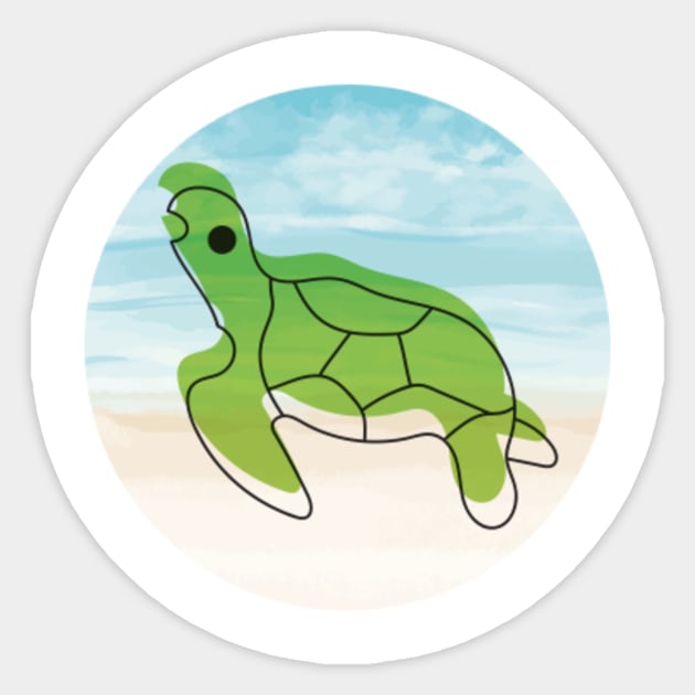 Cute Sea Turtle Sticker by Art master